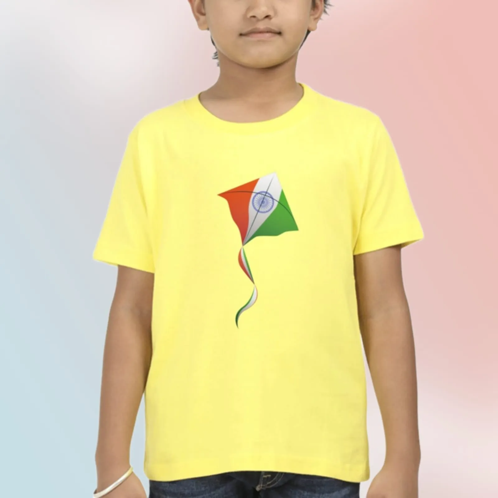 Tricolor India Motif T Shirt for Boys D43