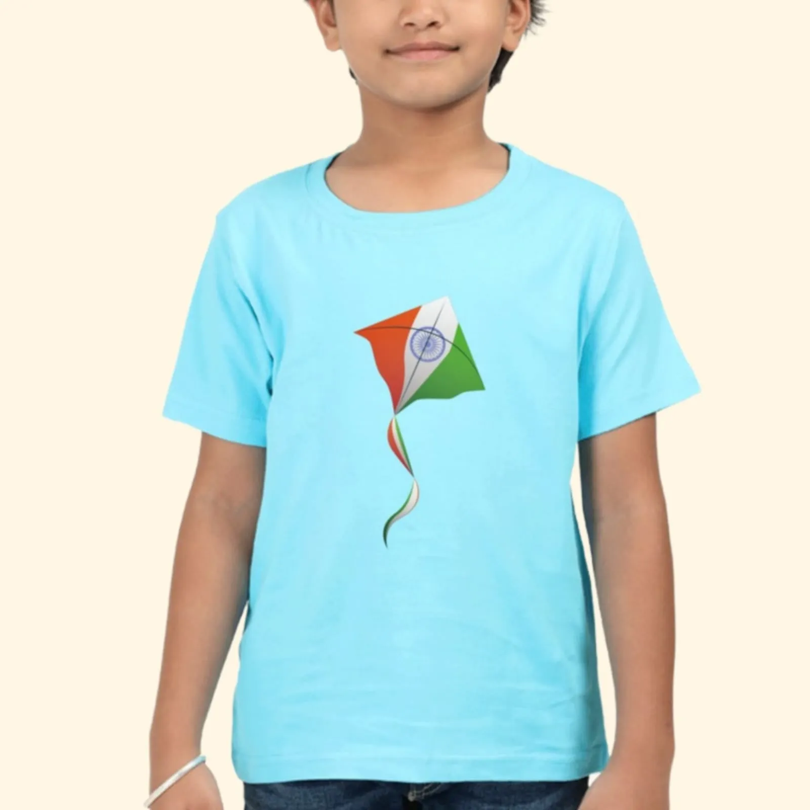 Tricolor India Motif T Shirt for Boys D43