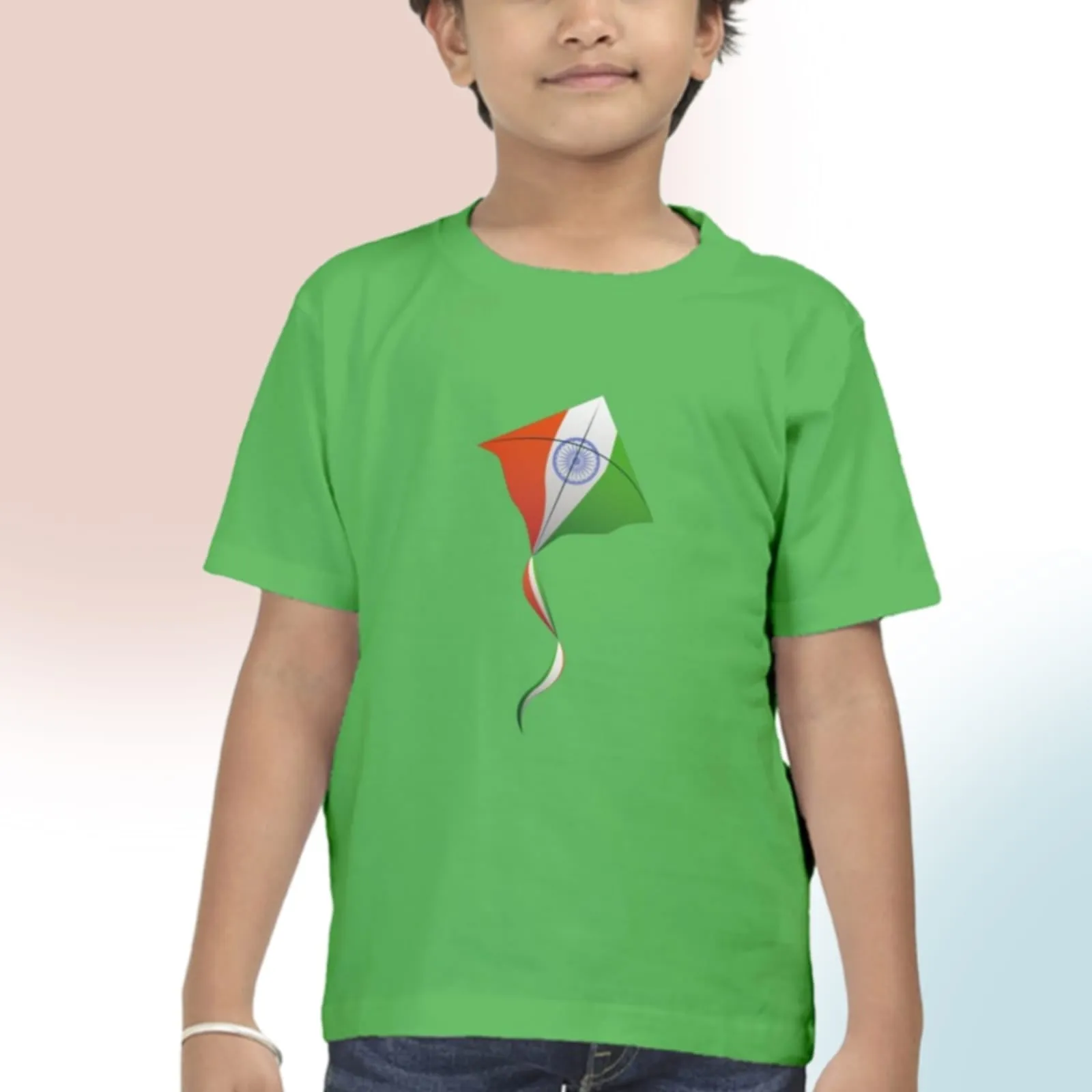 Tricolor India Motif T Shirt for Boys D43