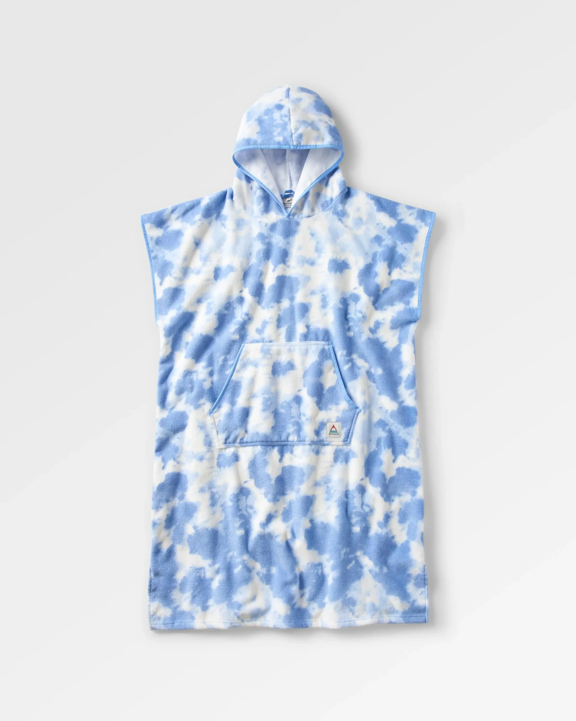 Tulum Recycled Towel Poncho - Tie Dye Cornflower