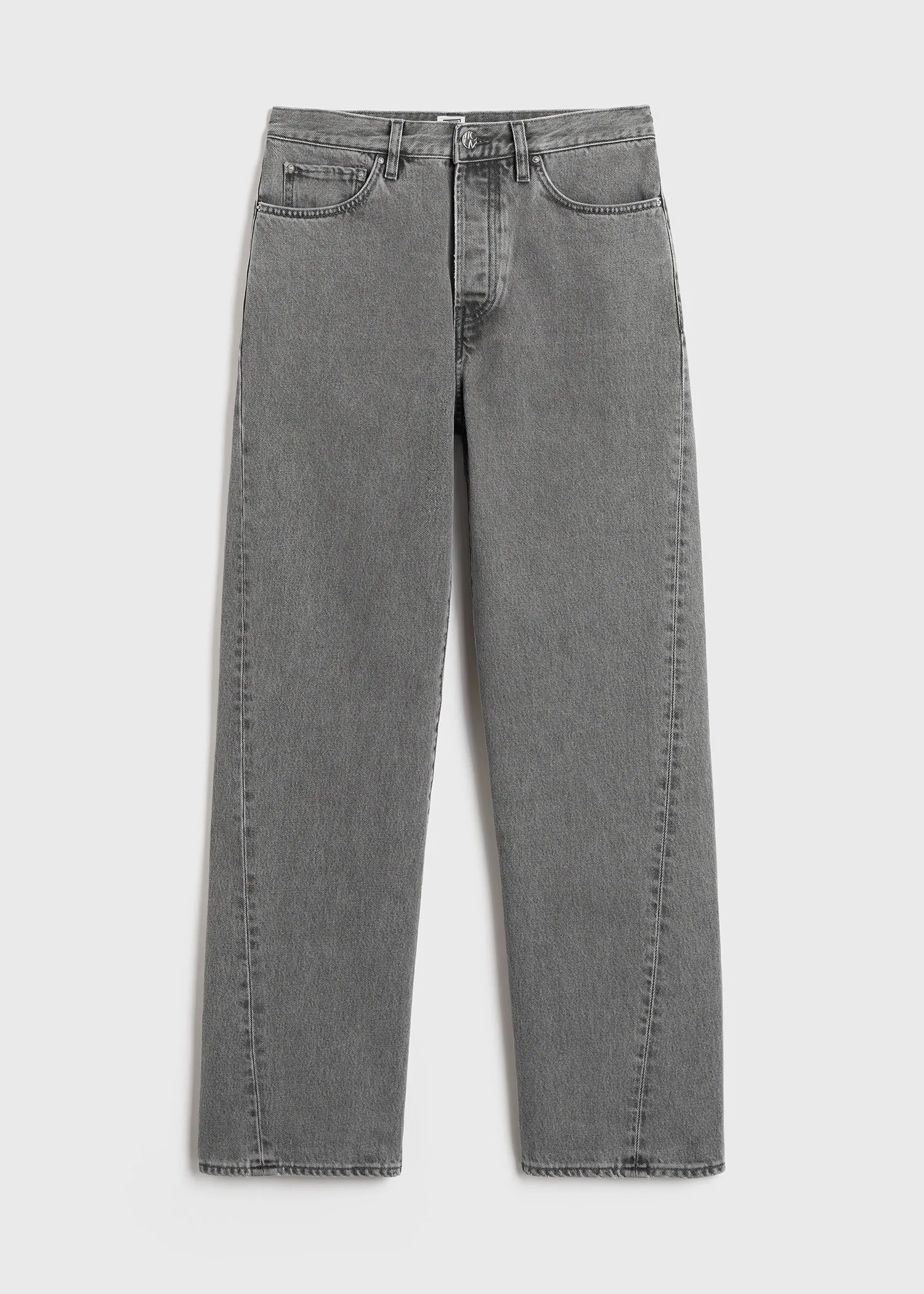 Twisted seam denim full length mid grey