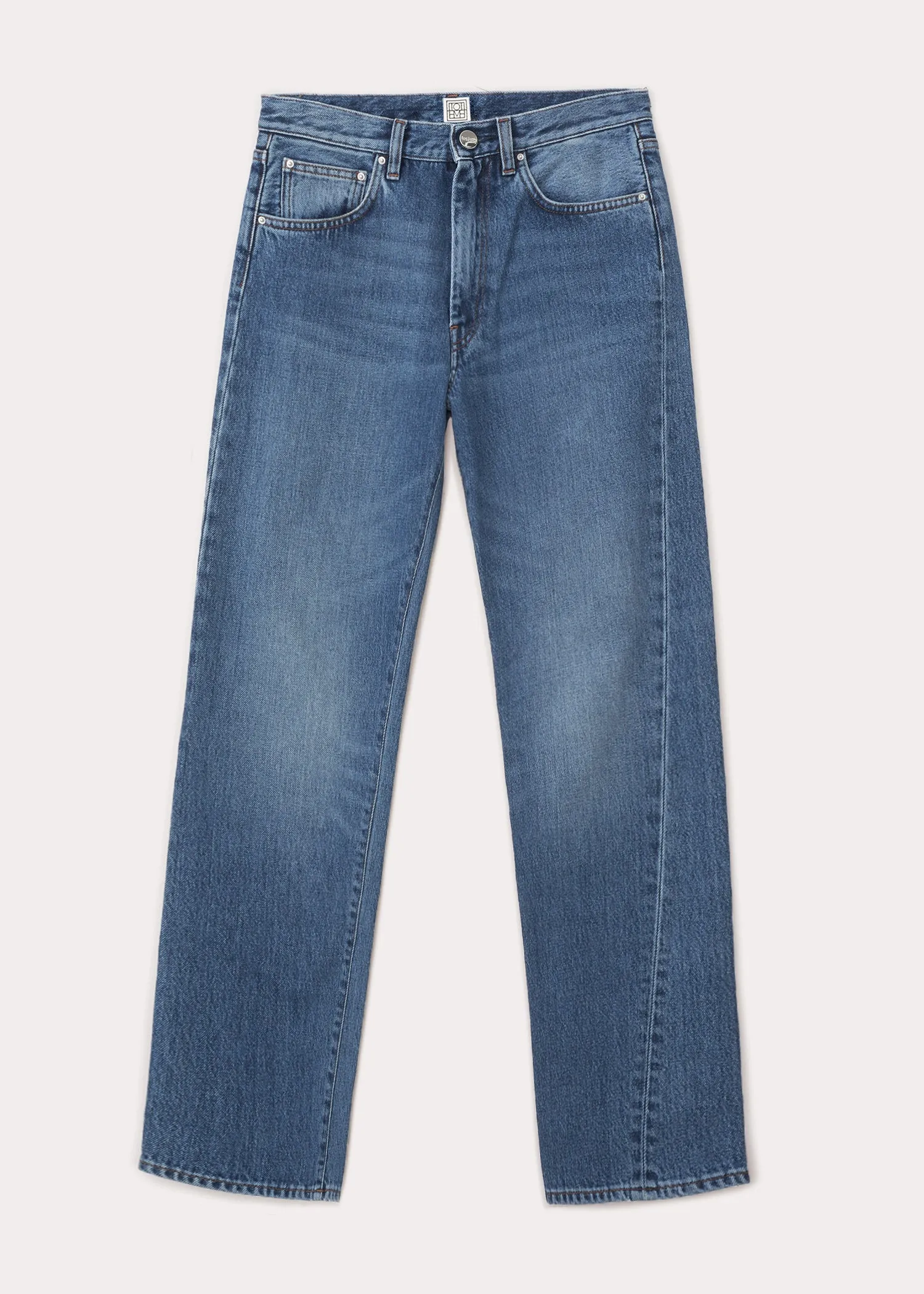 Twisted seam denim washed blue