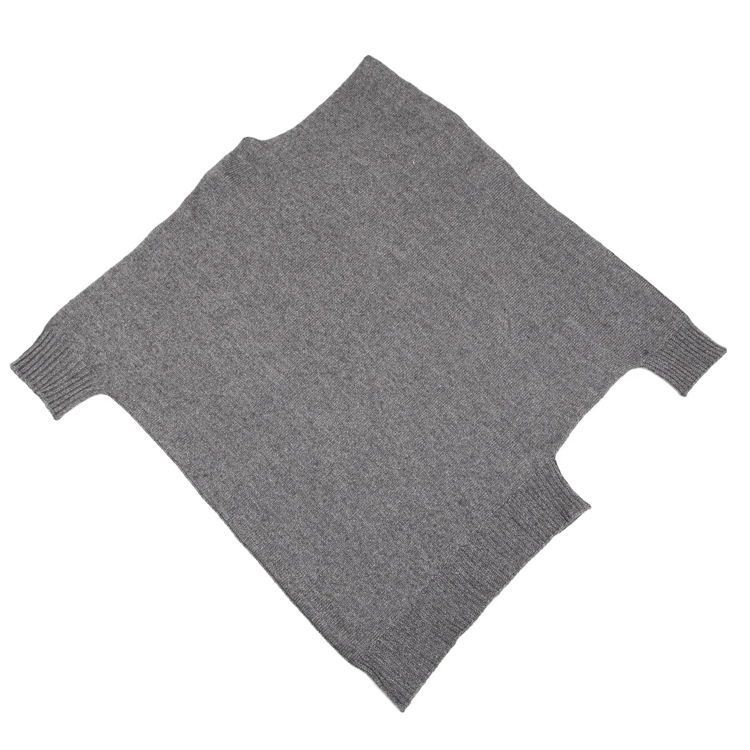 UNITED ARROWS JAPAN.  green label relaxing Grey Acrylic Wool Asymmetry Shiny Knit Sweater Mini Dress/Tunic