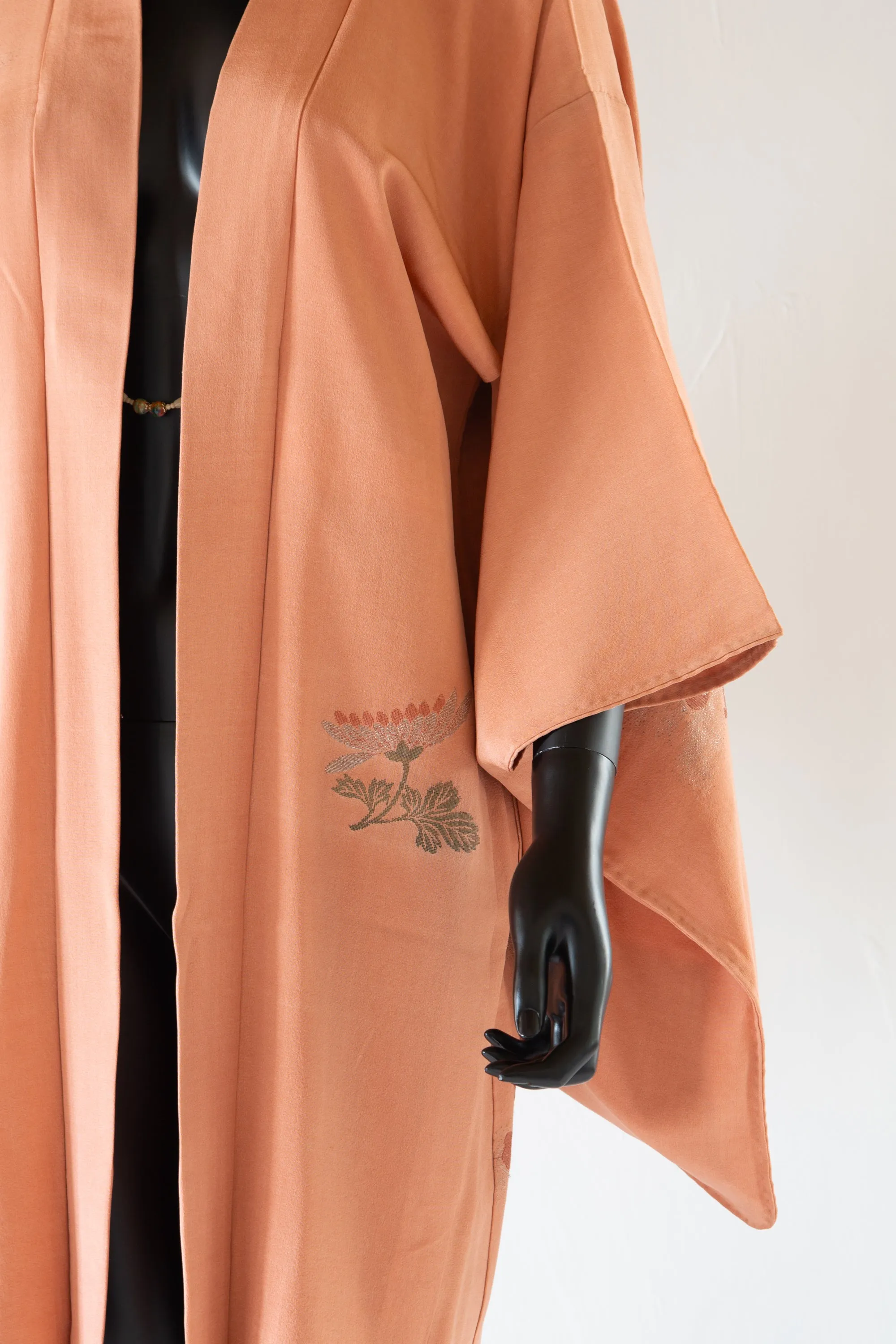 Vintage 1930s Peach Silk Haori Kimono Jacket