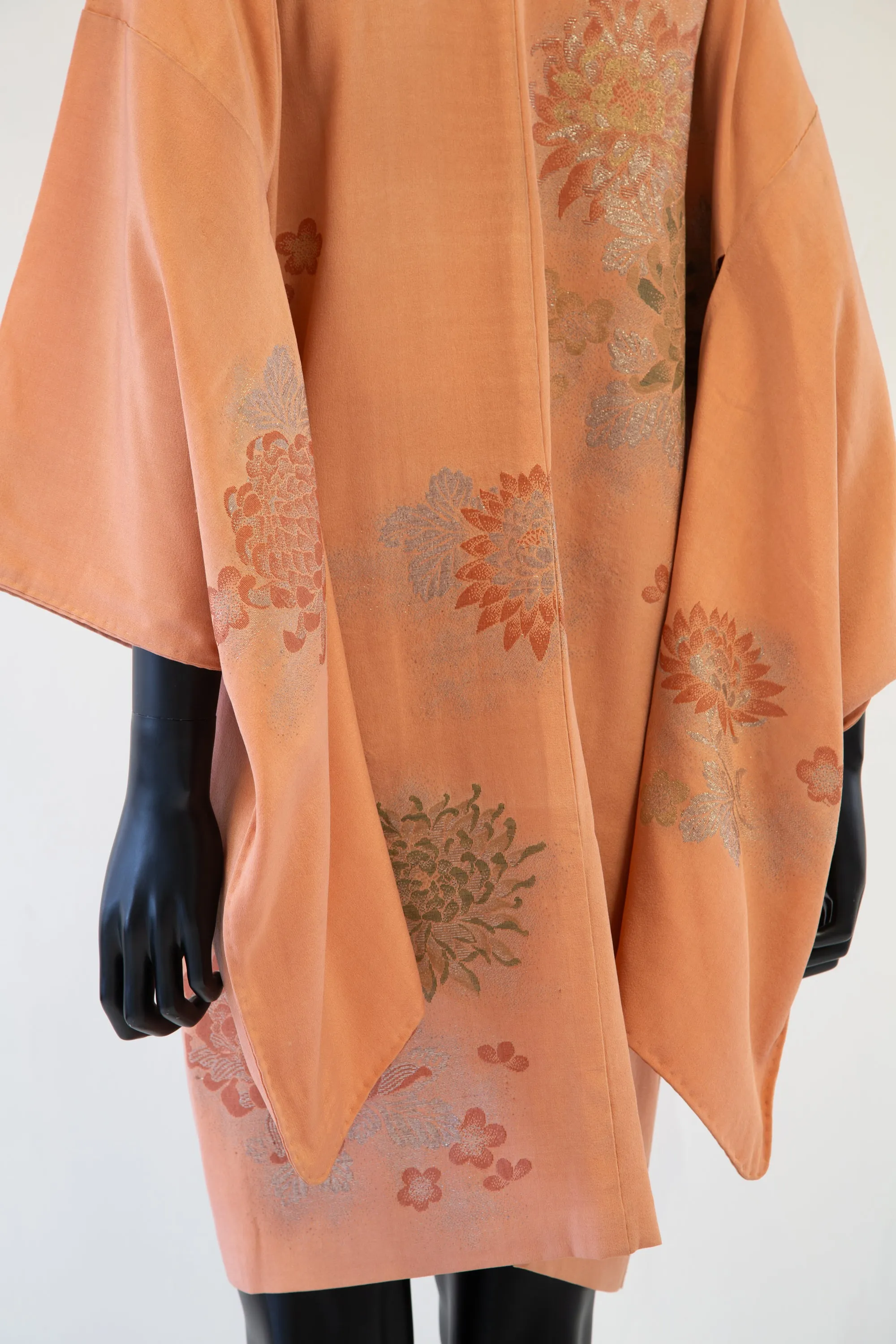 Vintage 1930s Peach Silk Haori Kimono Jacket