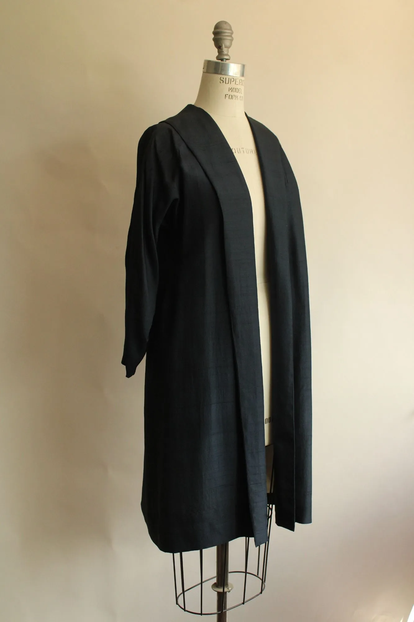 Vintage 1960s Cates Blue Black Silk Jacket