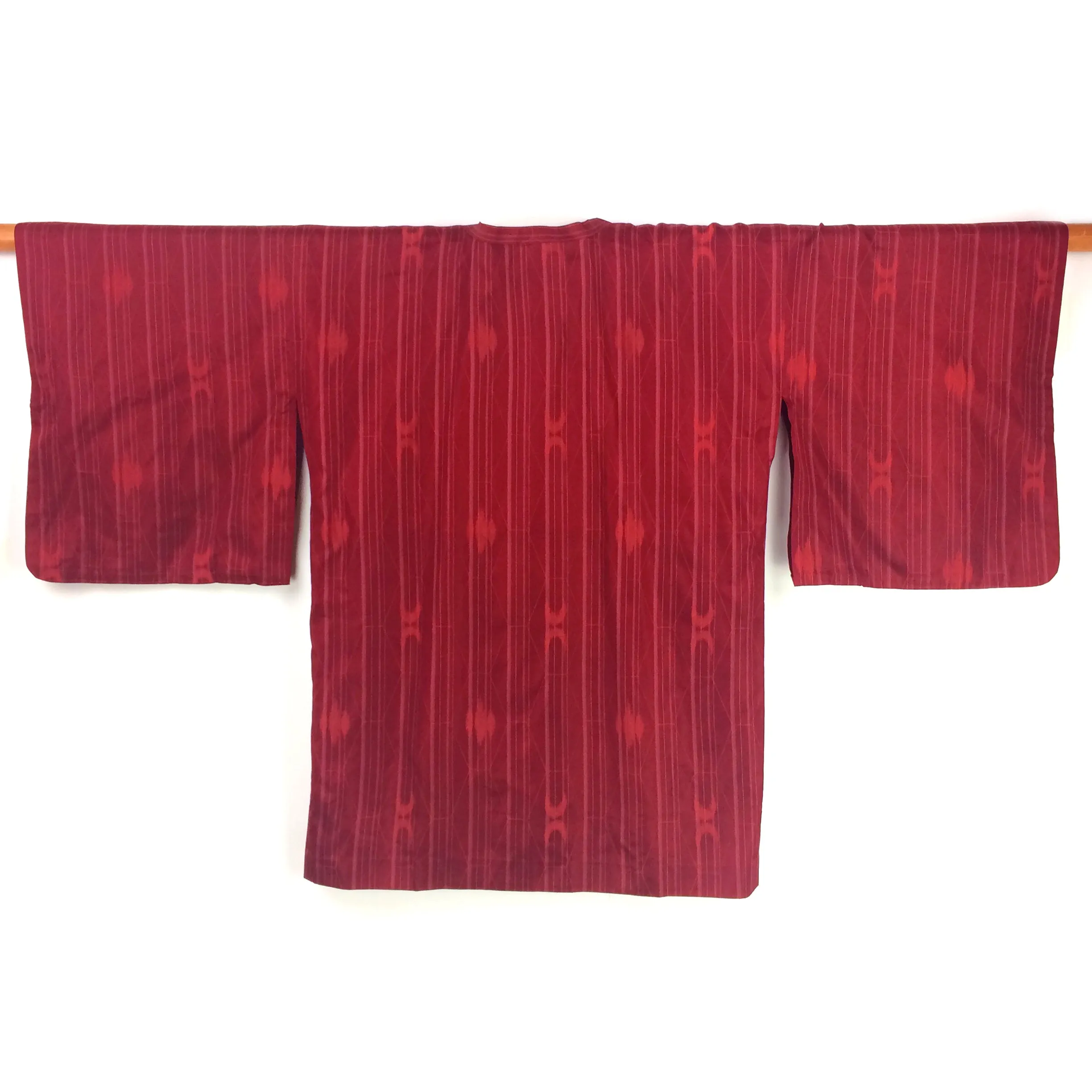 Vintage Burgundy Silk Michiyuki Kimono Jacket