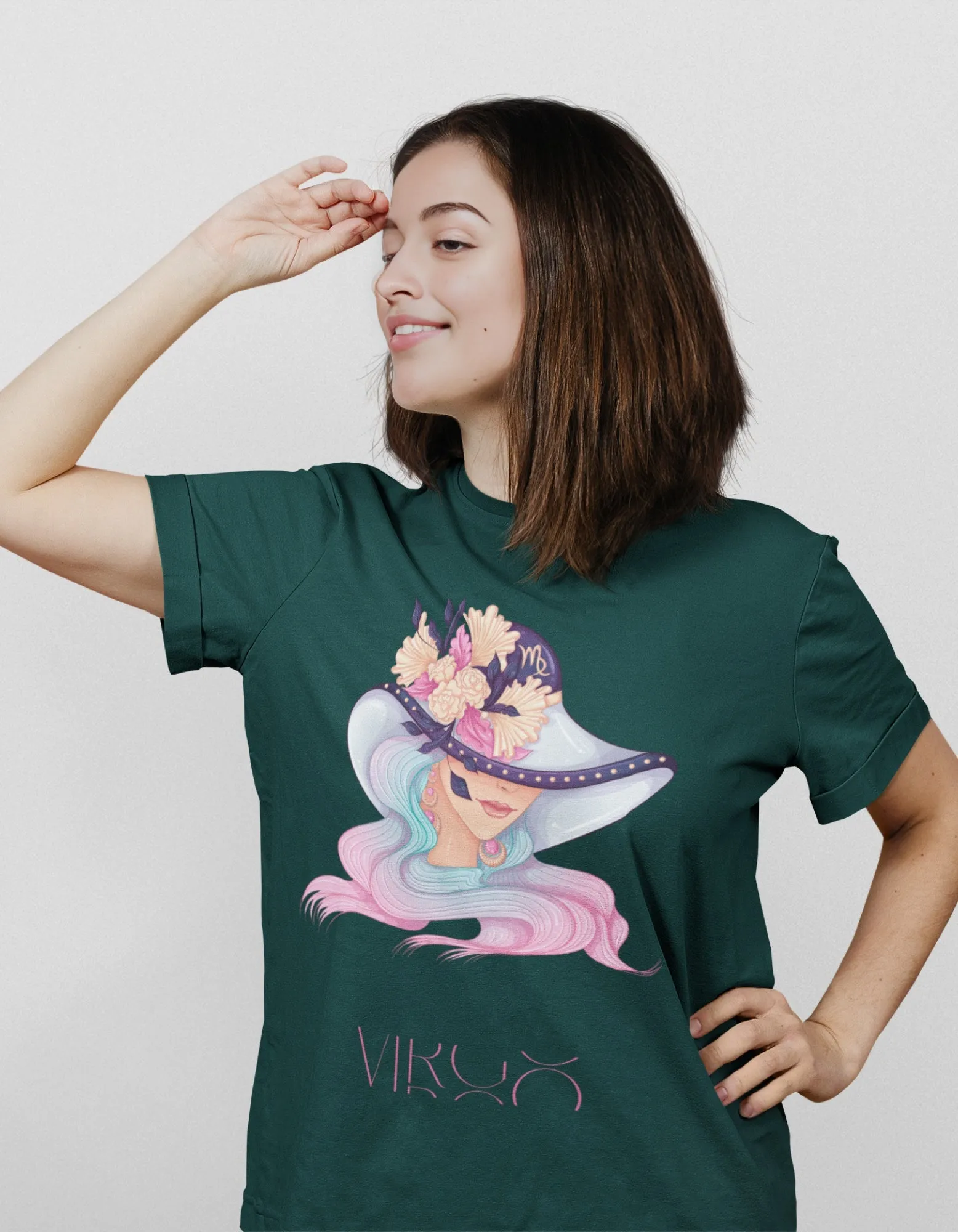 Virgo Zodiac Graphic Printed Oversized T-Shirt For Women