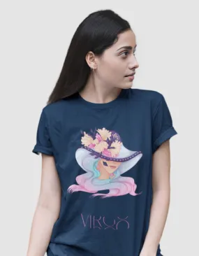 Virgo Zodiac Graphic Printed Oversized T-Shirt For Women