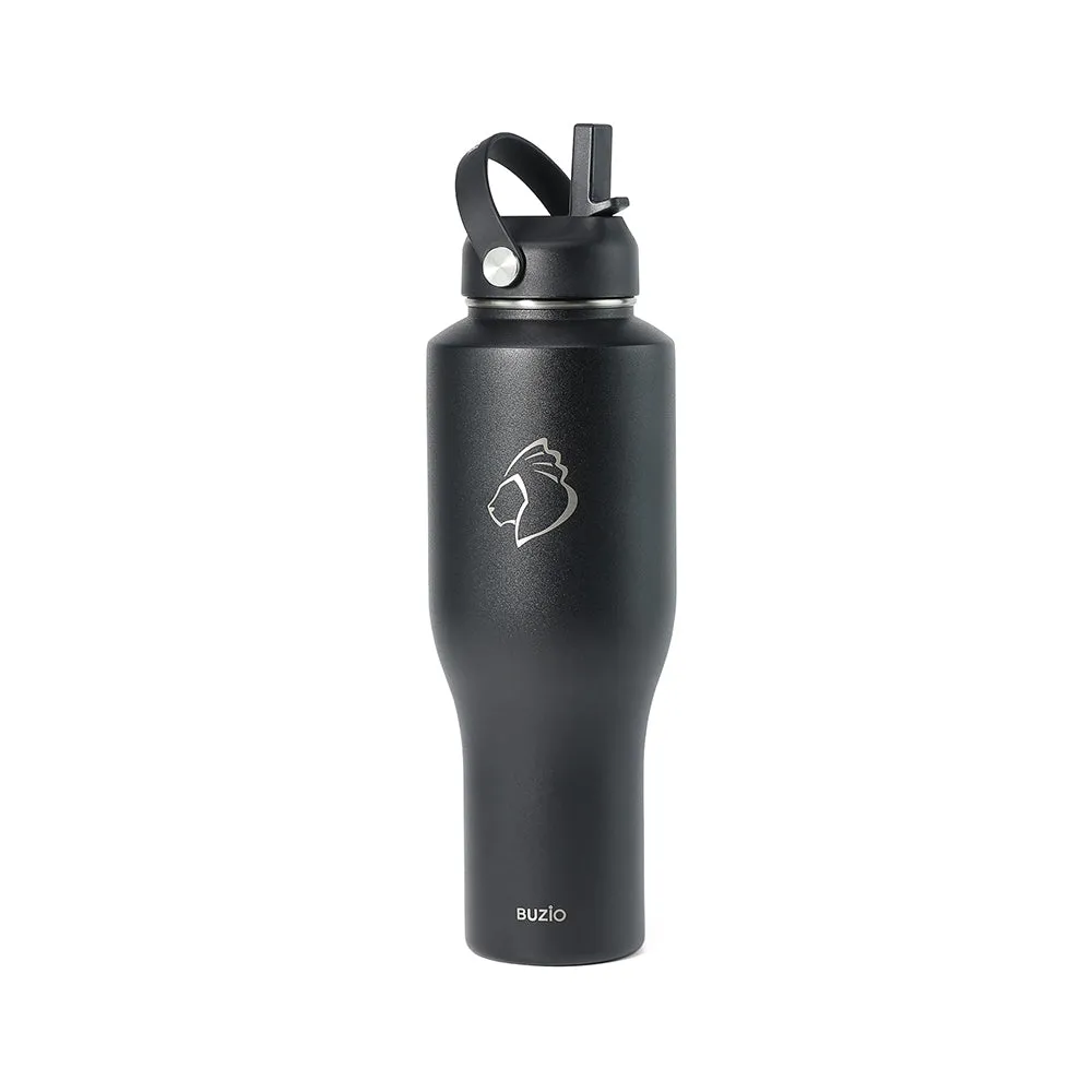 Water Bottle Fits in Car Cup Holder | Black | 40oz