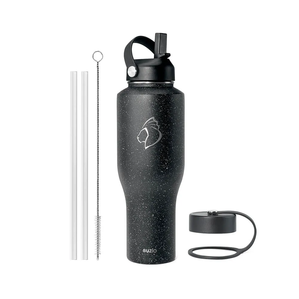 Water Bottle Fits in Car Cup Holder | Starry Black | 40oz