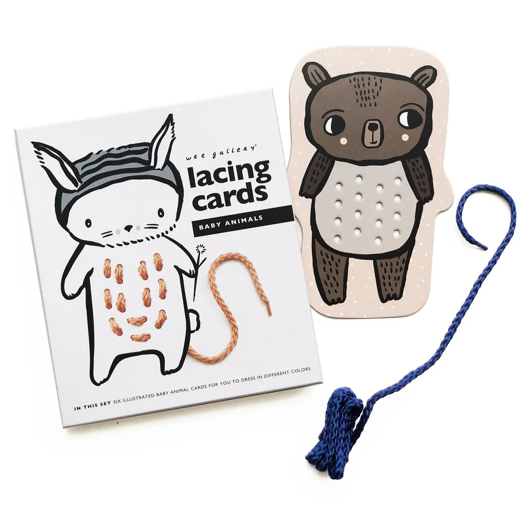 Wee Gallery Lacing Cards - Baby Animals