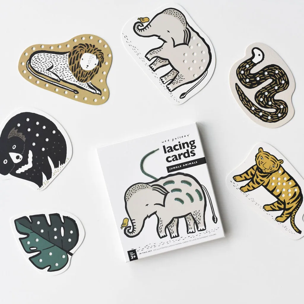 Wee Gallery Lacing Cards - Jungle Animals