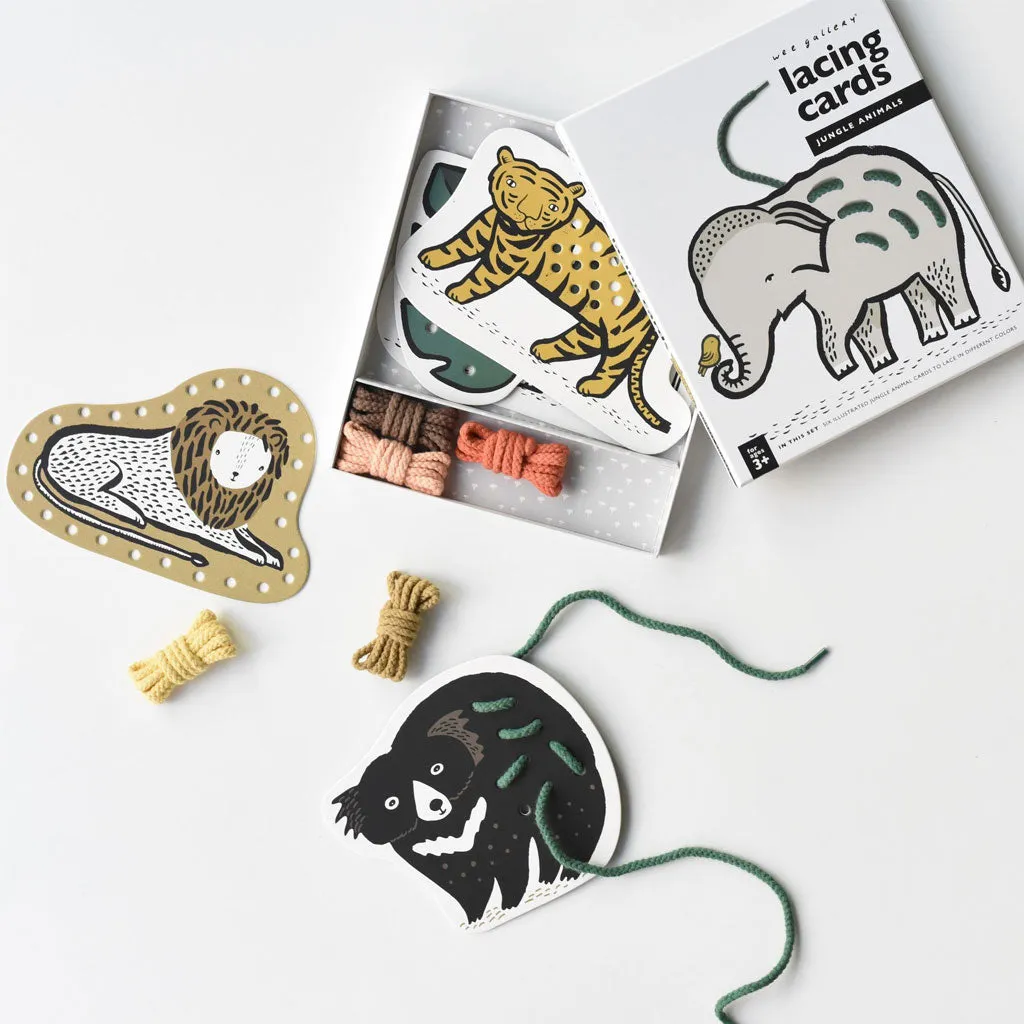 Wee Gallery Lacing Cards - Jungle Animals