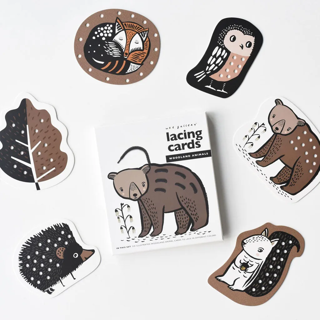 Wee Gallery Lacing Cards - Woodland Animals