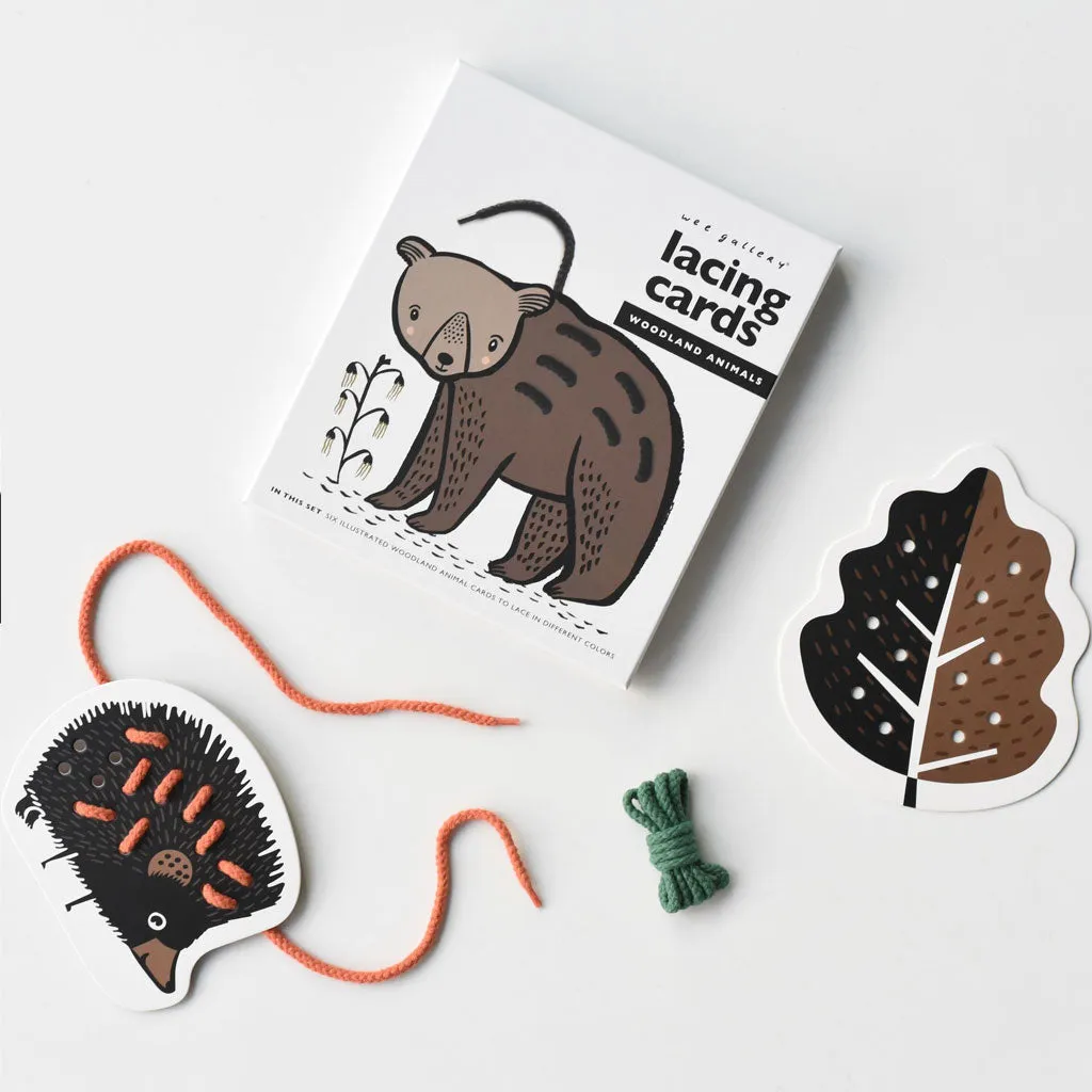 Wee Gallery Lacing Cards - Woodland Animals