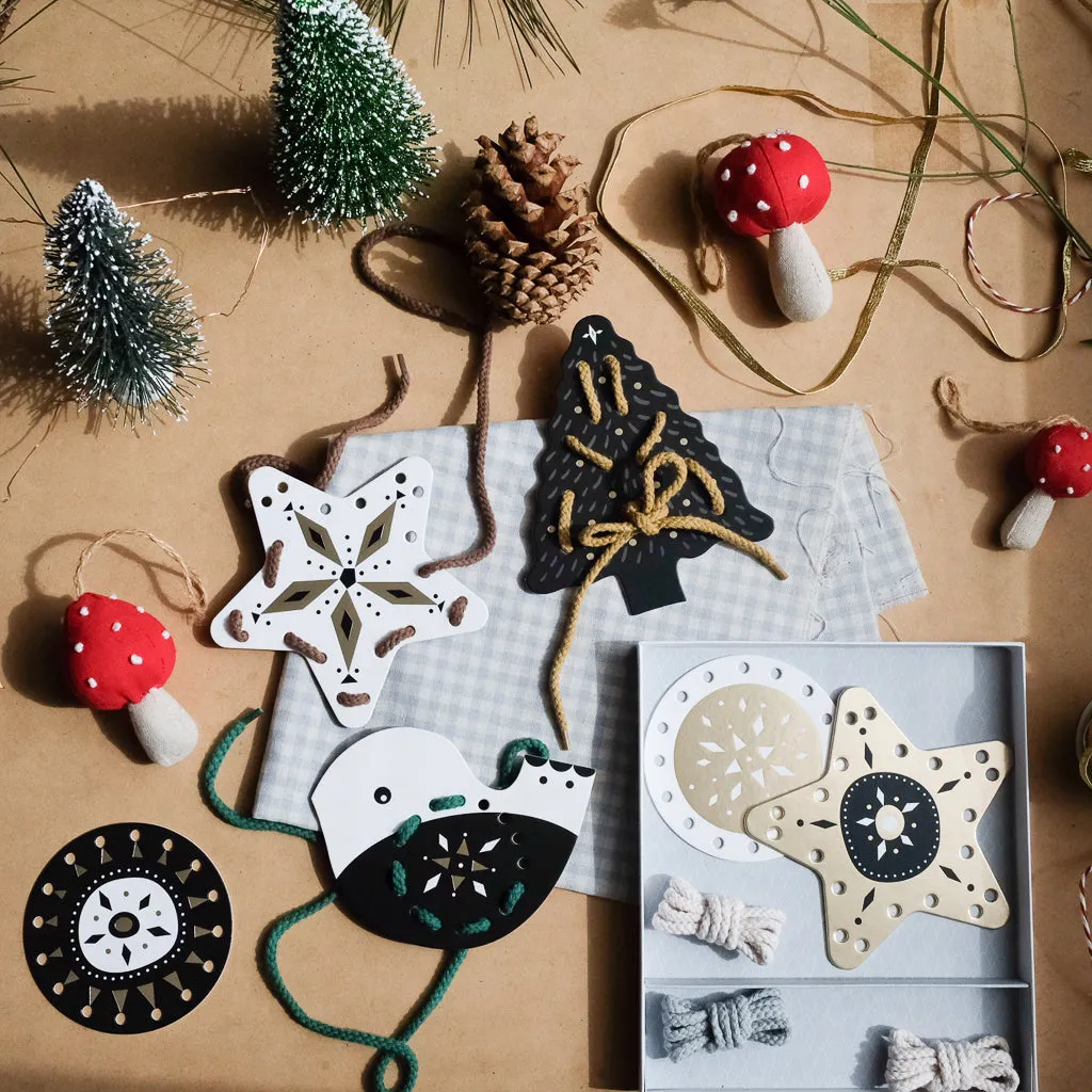 Wee Gallery Lacing Ornaments - Festive Fun