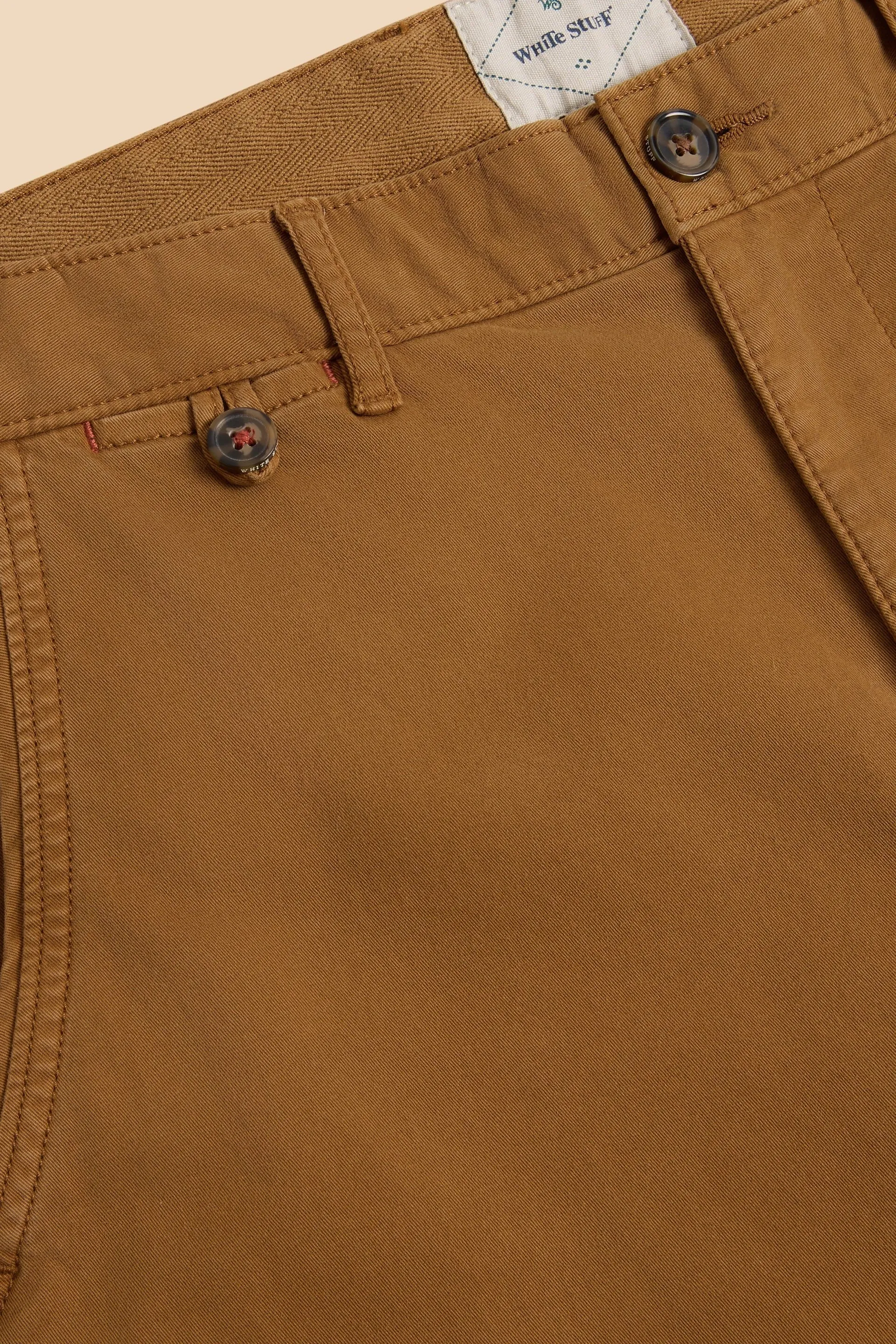 White Stuff Sutton Organic Chino Trousers in Mid Brown