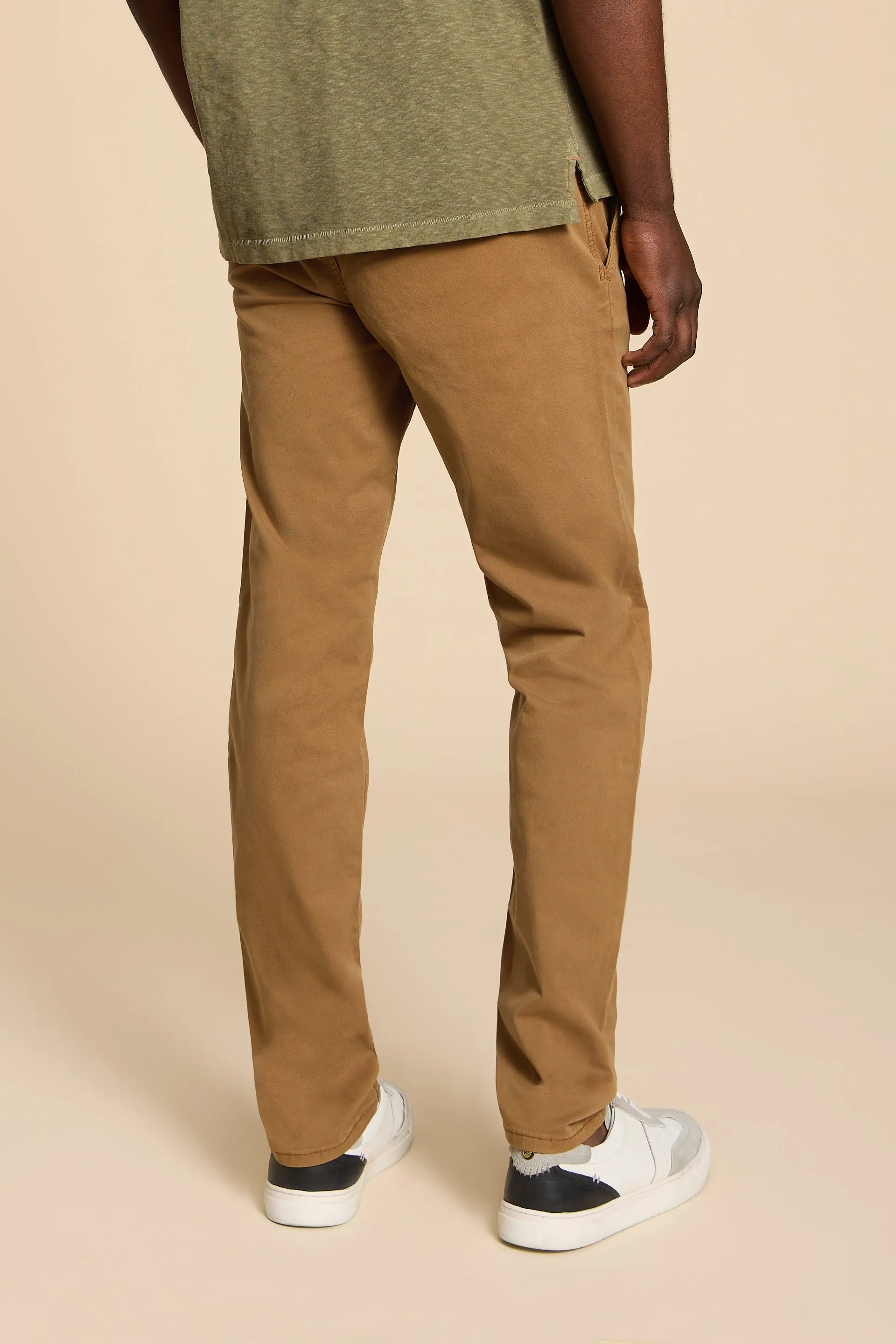 White Stuff Sutton Organic Chino Trousers in Mid Brown