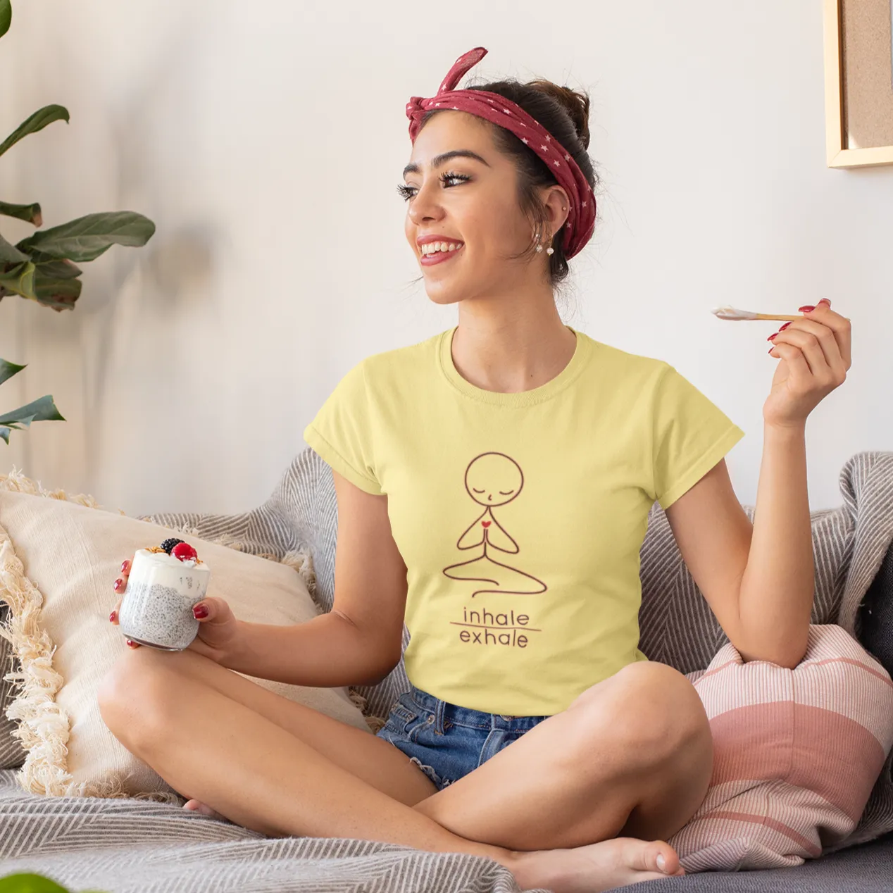 Yoga Doodle T Shirt for Women D67