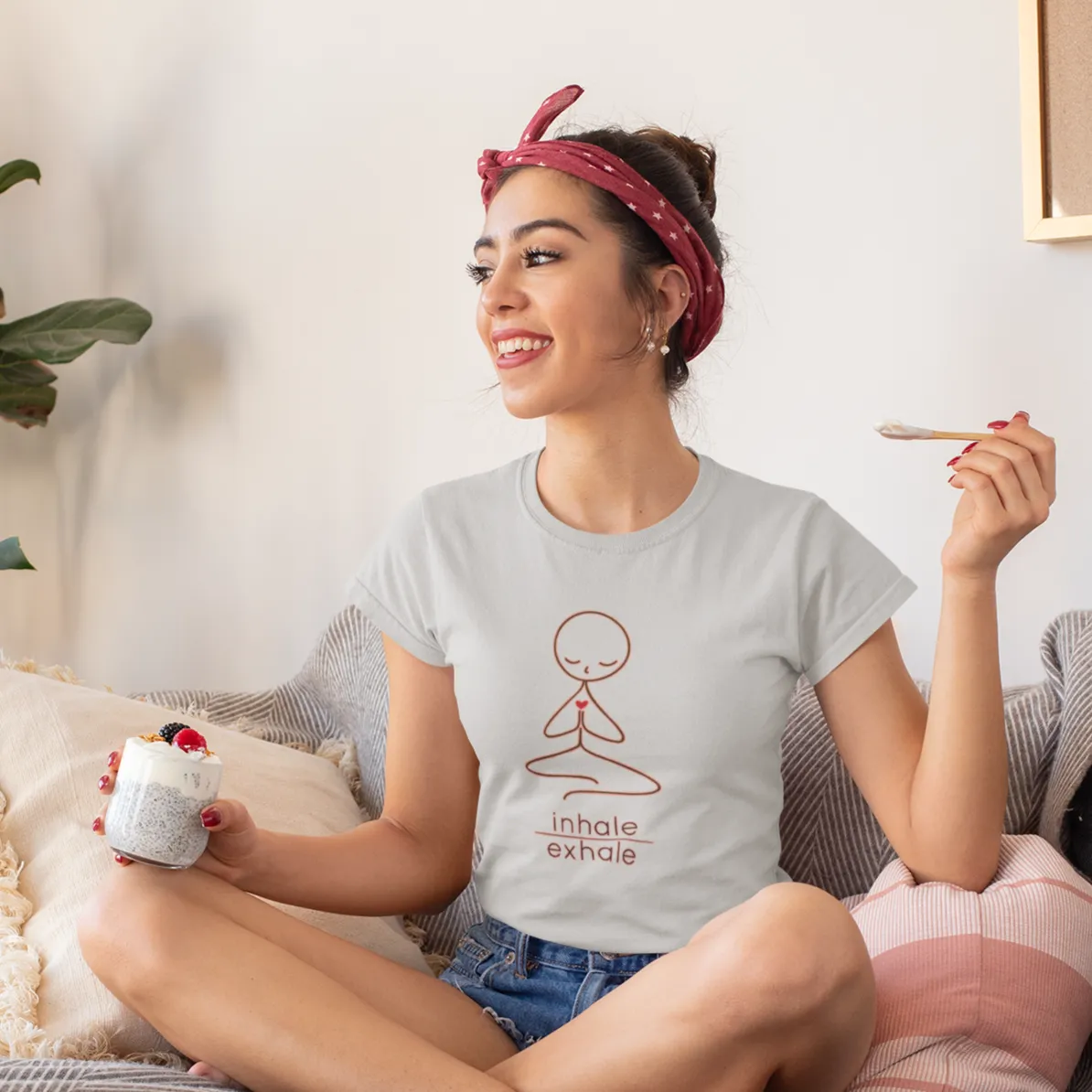 Yoga Doodle T Shirt for Women D67