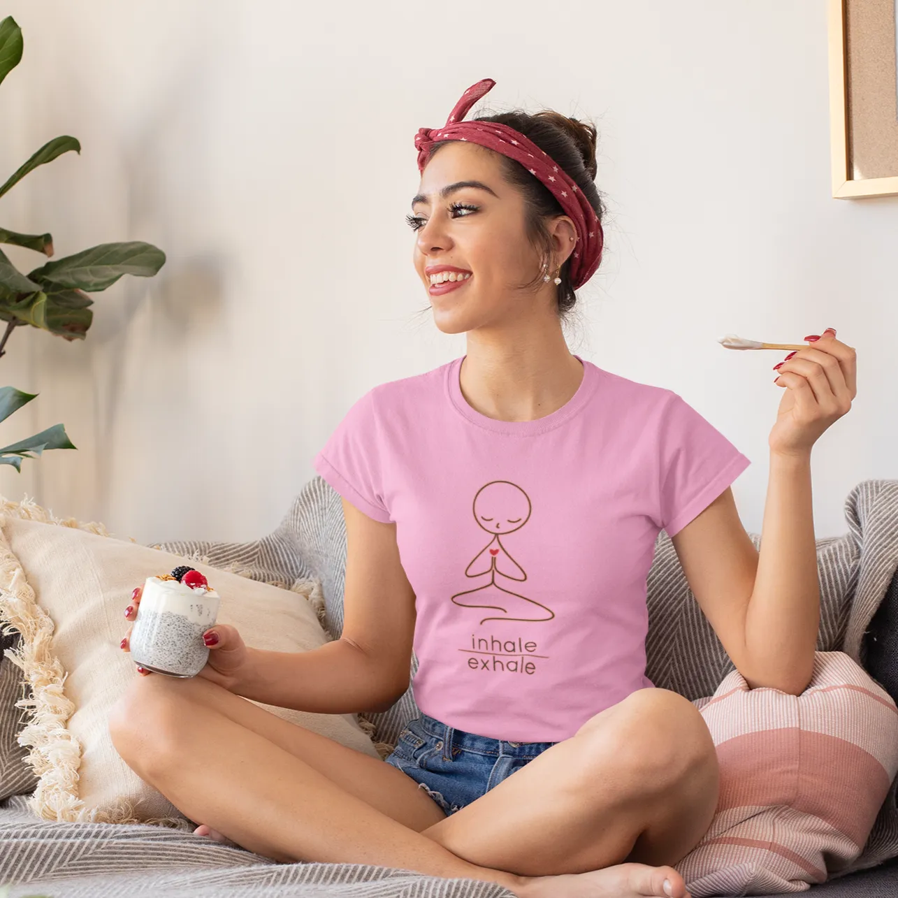 Yoga Doodle T Shirt for Women D67