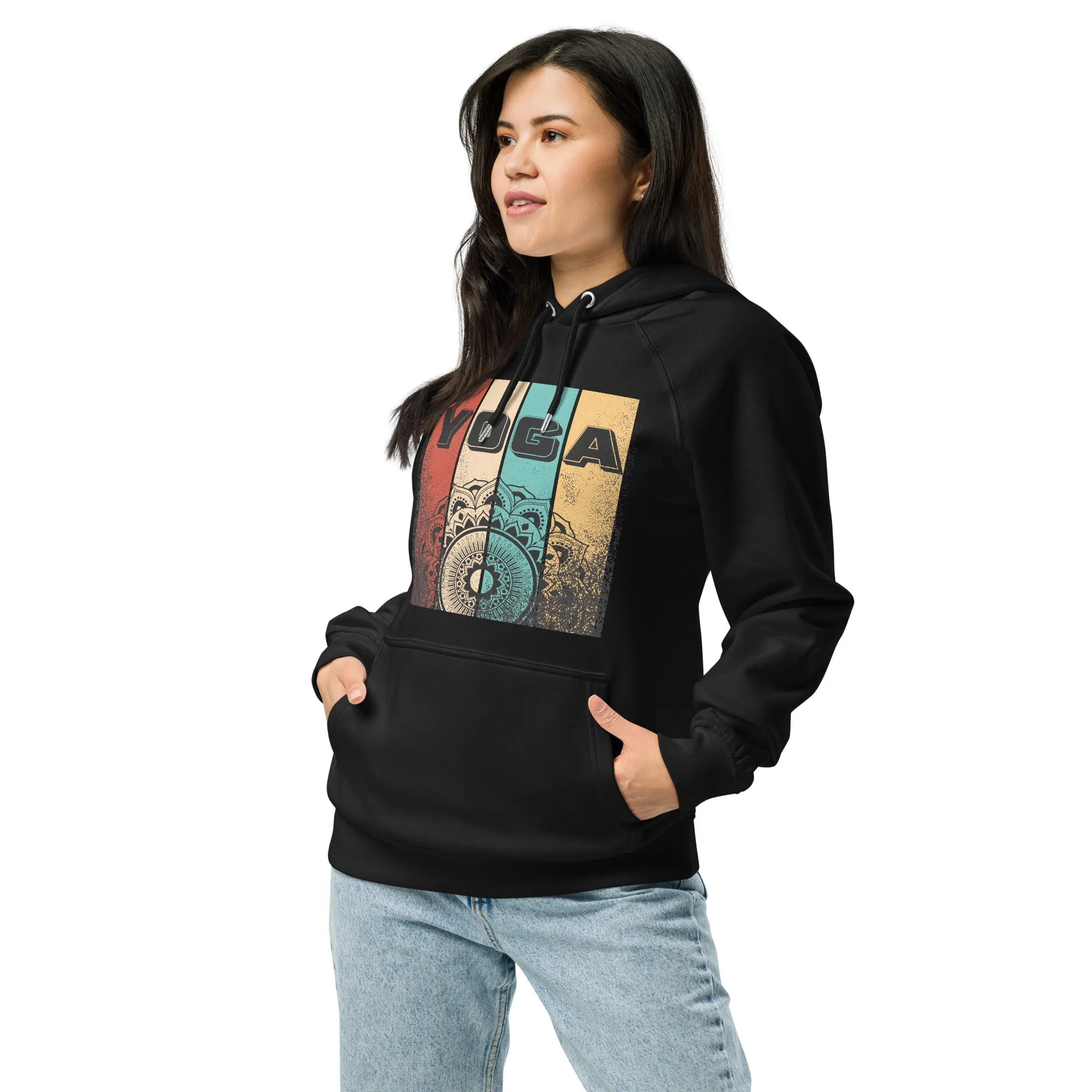 Yoga Typography Graphic Women Eco Raglan Hoodie