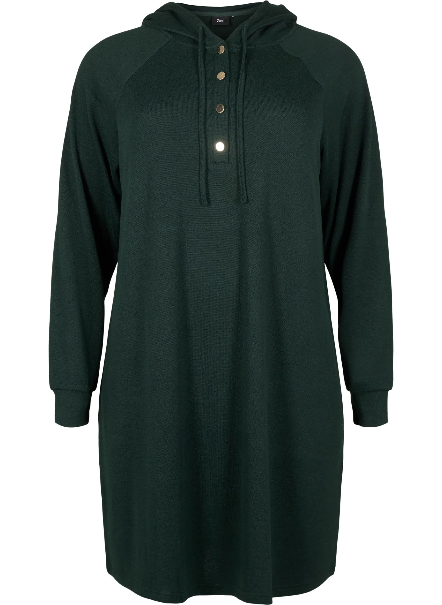 Zizzi Lucca Hooded Dress in Green